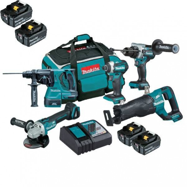 Makita DLX5063TX1 - 18V 5.0Ah Li-Ion Brushless 5 Piece Combo Kit